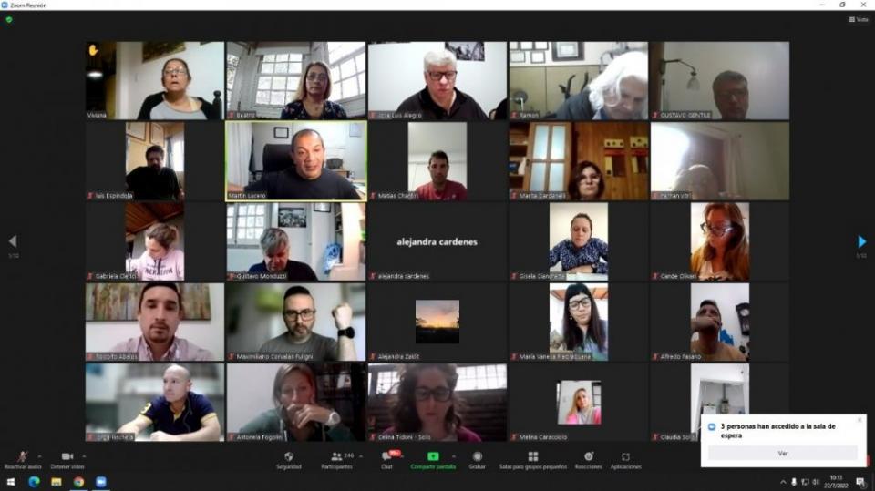 Reunión virtual de  delegadas y delegados
