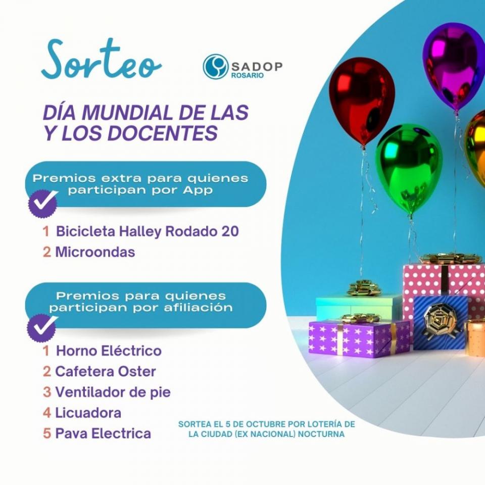 5 de oct. Sorteo Día Mundial de los Docentes