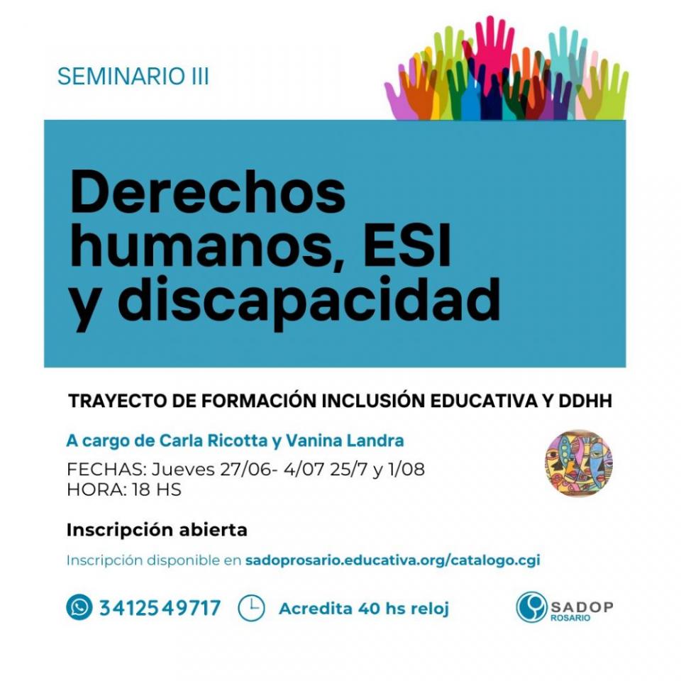 27 junio. Derechos humanos, ESI y discapacidad