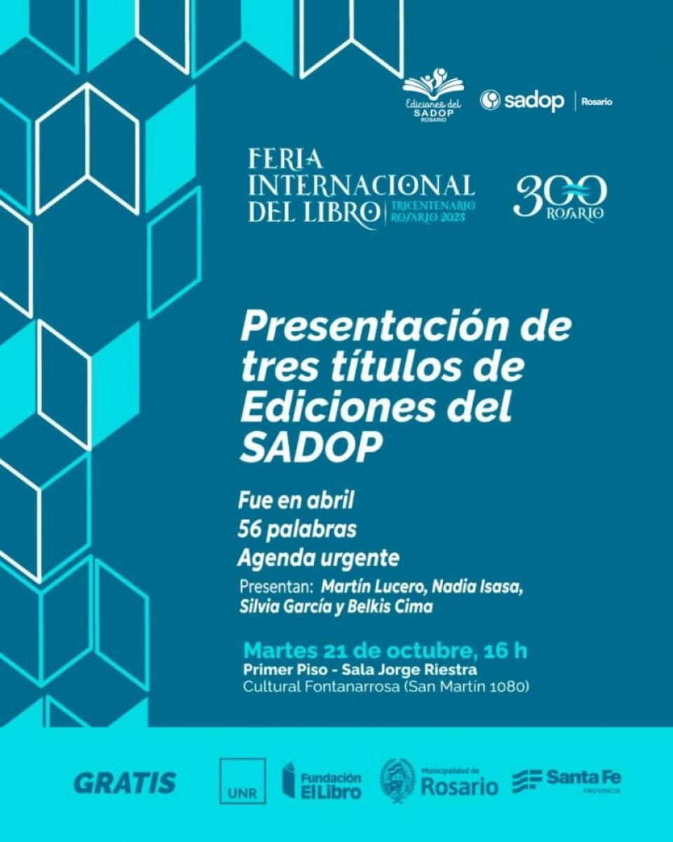21 oct. Feria del Libro SADOP 