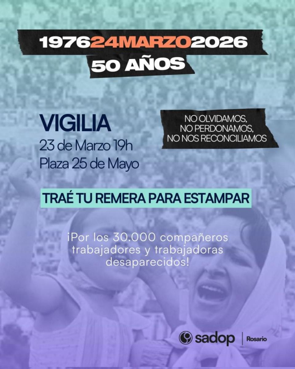 Lunes 23 marzo, 19 hs - Vigilia