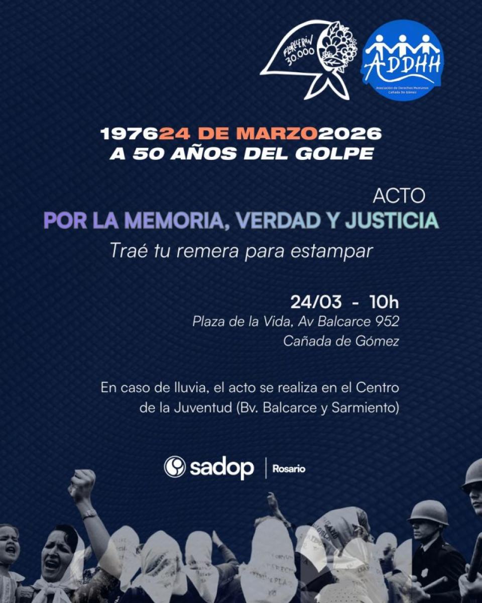 Martes 24M 10 hs - Cañada de Gómez