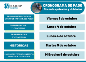 Cronograma de cobro septiembre