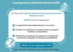 25 de sept. Cursos de formación docente