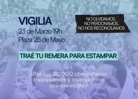Lunes 23 marzo, 19 hs - Vigilia