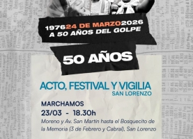 Lunes 23 marzo 18:30 hs - San Lorenzo