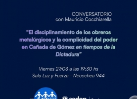 27 marzo. Conversatorio con Mauricio Cocchiarella