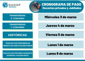 Cronograma de pago: Activos y pasivos Mes febrero