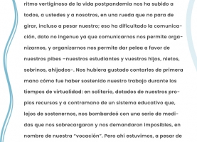 Carta abierta a la comunidad educativa secundaria